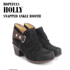 John Fluevog Hopefuls Holly ankle bootie black brown leather size 9 fits small